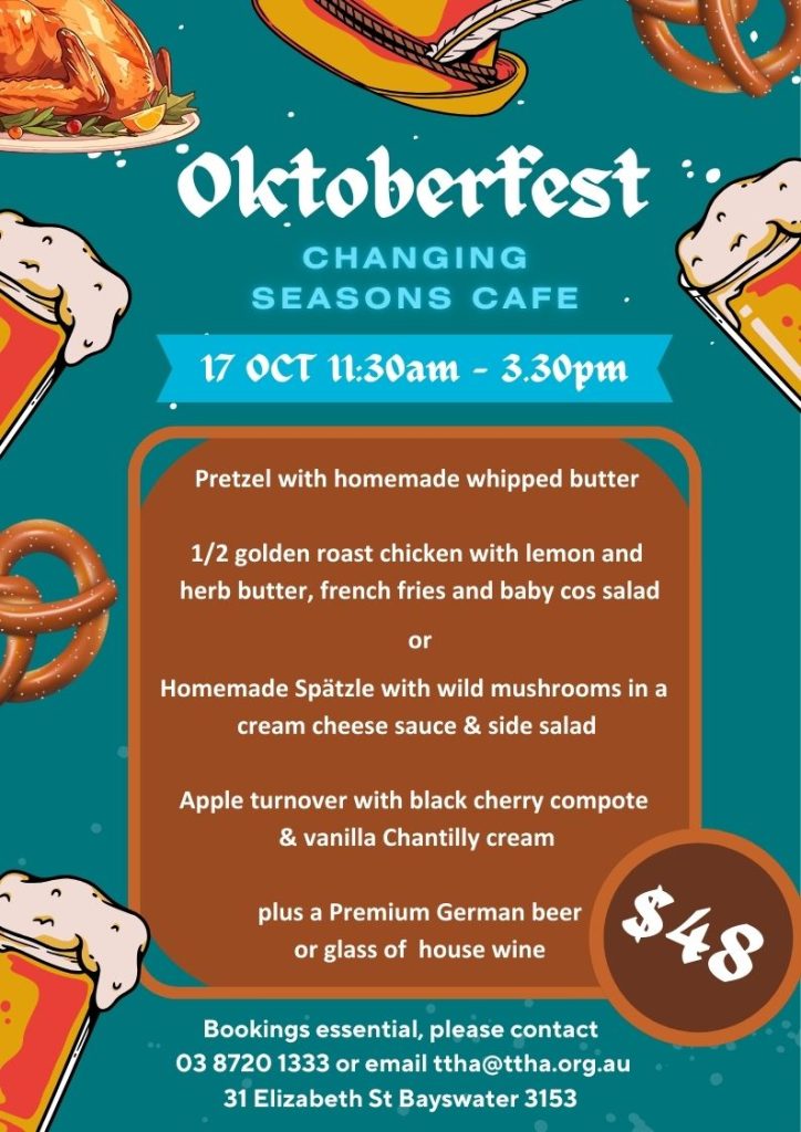 Oktoberfest Menu at TTHA October 2024